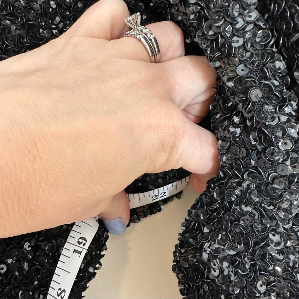 Ba&sh Small Black Scarlet Sequin Long Sleeve Vneck Mini Dress - Picture 8 of 10
